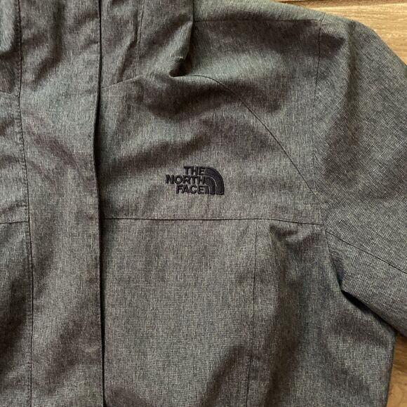 Womens The North Face Waterproof Dryvent Hooded Rain Gray Jacket Size Small - Picture 2 of 13